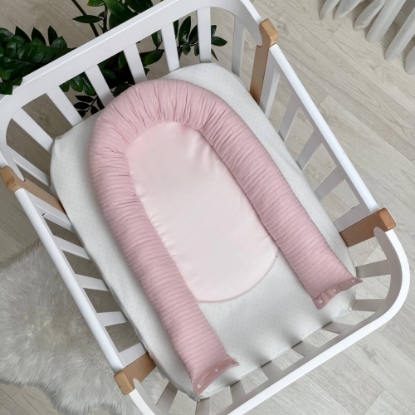 Protecție somn 100% bumbac - Baby Nest Velvet roz